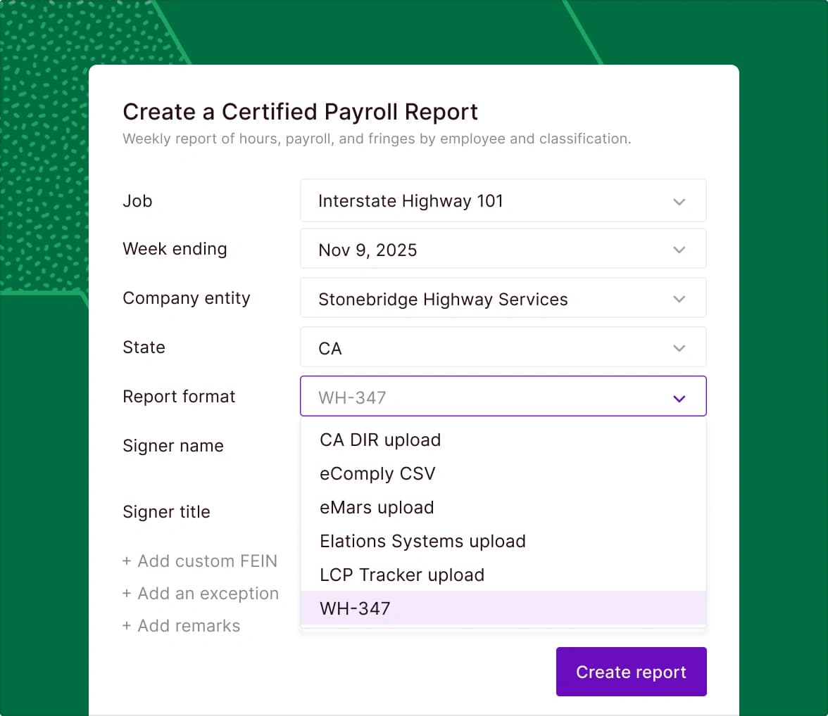 Preavailing Wage 1 Certified Payroll Reports Generated From Your Payroll Run